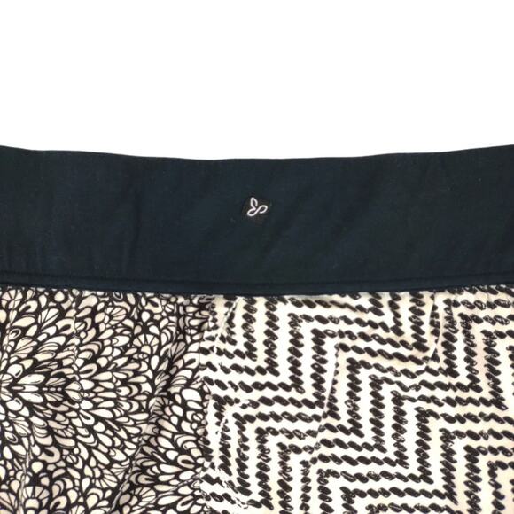 prAna Lisette Black & White Geometric Boho Cotton Stretch A-Line Skirt Women's S - Picture 7 of 7